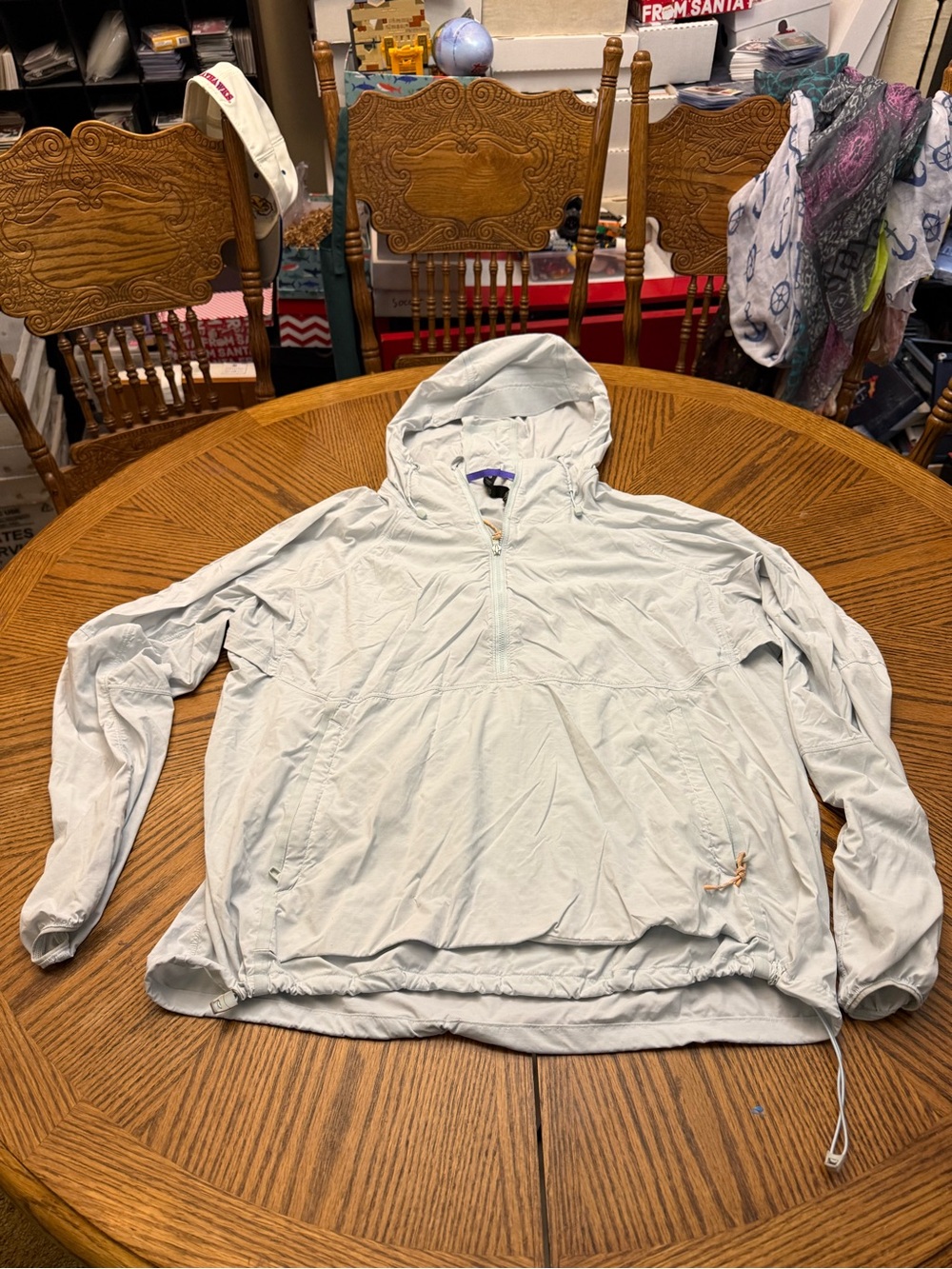 lululemon athletica Light Gray Hooded Windbreaker Pullover